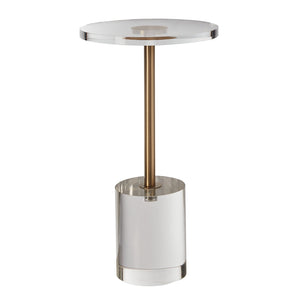 Clear Acrylic End Table | Round 11.9" Top | 21.4" Height