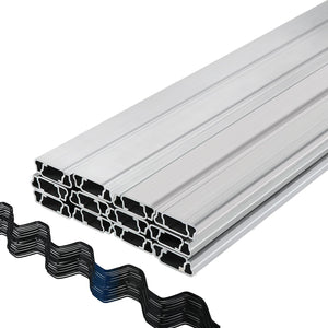 Greenhouse Spring Wire & Lock Channel 2m | 50 Pack PE Coated Wire & Aluminium U-Channel | For Plastic Film & Shade Cloth Attachment