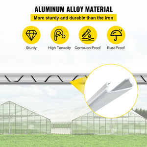 Greenhouse Spring Wire & Lock Channel 2m | 50 Pack PE Coated Wire & Aluminium U-Channel | For Plastic Film & Shade Cloth Attachment