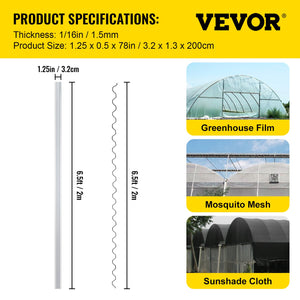 Greenhouse Spring Wire & Lock Channel 2m | 50 Pack PE Coated Wire & Aluminium U-Channel | For Plastic Film & Shade Cloth Attachment