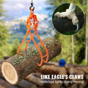 Timber Claw Hook 36 Inch | 4-Claw Log Grapple with Swivel & Eagle Claw Design | 1500kg Capacity | For Tractors, ATVs, Trucks & Forklifts