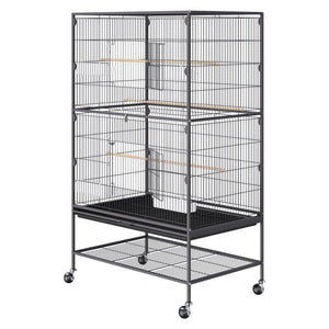 Large Bird Cage | 52" Carbon Steel Flight Cage for Parakeets, Cockatiels, Parrots & Macaws