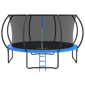 Trampoline | 14ft with Safety Net, Ladder & Curved Poles | Heavy Duty 450lb Capacity for Kids & Adults