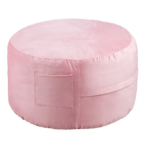 Round Bean Bag Chair | 91cm Velvet Cover | Pink