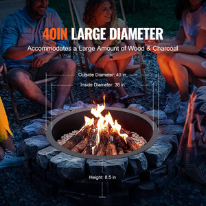 Fire Pit Ring | Round Inner Steel Liner | DIY Campfire