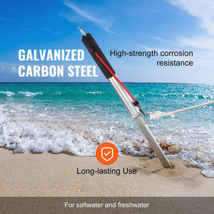 Sand Spike Boat Anchor 36 Inch | Galvanised Carbon Steel Shore Spike with Self-Hammering Design | Includes Storage Bag & Bungee Cord | For Small Boats, Jetskis, Kayaks & Pontoons