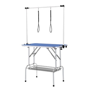 Pet Grooming Table with Two Arms | 915x610mm Foldable Dog Grooming Station | Includes Two Haunch Holders | 150kg Capacity for Medium & Small Dogs