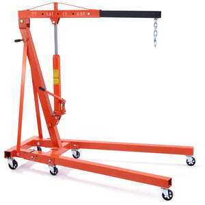 Hydraulic Engine Hoist | 2000kg Heavy Duty Foldable Shop Crane with Lever | Cherry Picker Engine Lifter