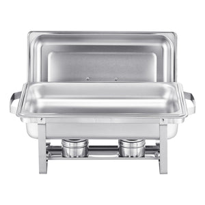 Chafing Dish Buffet Set | 8Qt 6-Pack Full-Size Stainless Steel
