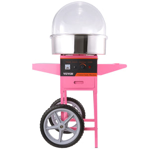 Cotton Candy Machine 1000W with Cart & Cover | Commercial Sugar Floss Maker for Parties