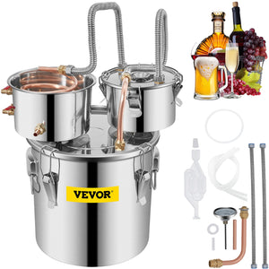 Alcohol Distiller | 3-Pot 12L Moonshine Still for Water & Wine