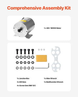 Electric Brushless DC Motor | 1800W 48V for E-Bike/Dirt Bike