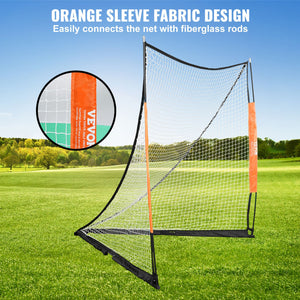 Lacrosse Goal 1.8x1.8m | Portable Lacrosse Net with Carry Bag | Fibreglass Rod Training Goal | Easy Setup for Youth & Adult Practice