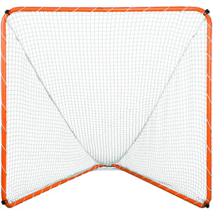 Lacrosse Goal 6x6ft | Steel Frame Training Net with Carry Bag | Portable Backyard Practice Goal for Youth & Adult Lacrosse | Orange