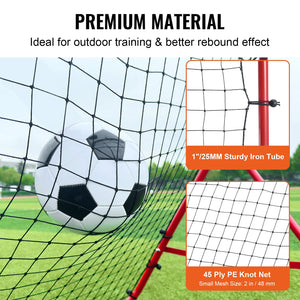 Soccer Rebounder Net 100x100cm | Portable Football Kick-Back Goal with Adjustable Angles | Training Aid for Kids, Teens & Adults | Easy Setup & Storage