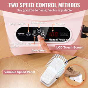 Pottery Wheel 10 Inch Pink | 350W Electric Wheel with Foot Pedal & LCD | Direct Drive Ceramic Machine with 3 Support Legs for DIY Art & Craft