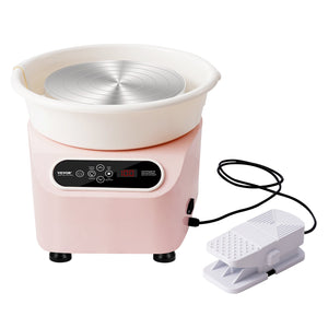 Pottery Wheel 10 Inch Pink | 350W Electric Pottery Forming Machine with Foot Pedal & LCD Touch Screen | Direct Drive Ceramic Wheel with Tools | DIY Art Craft