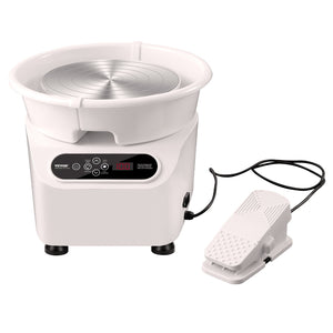 Pottery Wheel 10 Inch White | 350W Electric Pottery Forming Machine with Foot Pedal & LCD Touch Screen | Direct Drive Ceramic Wheel with Tools | DIY Art Craft