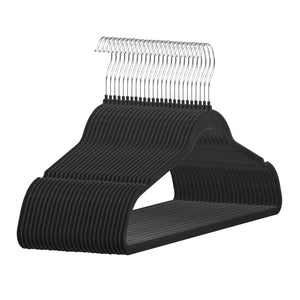 Velvet Hangers | 50-Pack Black Non-Slip with Swivel Hook