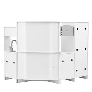 Kids Kitchen Playset | White Pretend Cooking Set with 24 Accessories