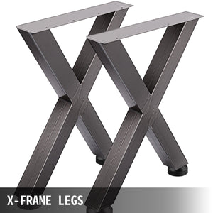 Steel Table Legs Set of 2 | 28"x24"x3.1" X-Frame | Original Color Industrial Style