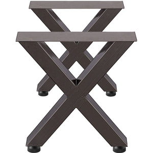 Steel Table Legs Set of 2 | 28"x24"x3.1" X-Frame | Original Color Industrial Style