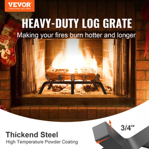 Fireplace Log Grate 533mm | Heavy Duty 6-Leg Steel Firewood Rack