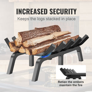 Fireplace Log Grate 533mm | Heavy Duty 6-Leg Steel Firewood Rack