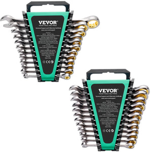 Wrench Set | 24-Piece SAE & Metric Combination Wrenches with Organizer