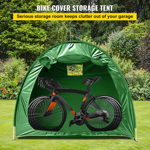 Bike Cover Storage Tent | 420D Oxford Fabric | Holds 4 Bikes | Waterproof Outdoor Bicycle Storage Shed with Carry Bag | Green