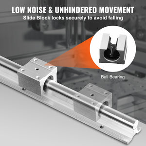 Linear Guide Rail Set SBR20 2200mm | 2 Rails + 4 SBR20UU Blocks | CNC Router & Automation Kit