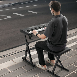 Z-Style Piano Keyboard Stand & Bench | Adjustable Height & Width | 250lbs Capacity | Fits 54-88 Key Digital Pianos