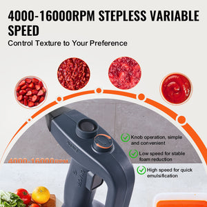 Commercial Immersion Blender 350W | Heavy Duty Hand Mixer for Soups & Sauces | Ergonomic Grip & Stainless Steel Shaft