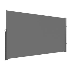 Retractable Side Awning | 180x300cm Gray Aluminum Privacy Screen | Waterproof UV30+ Patio, Balcony Divider