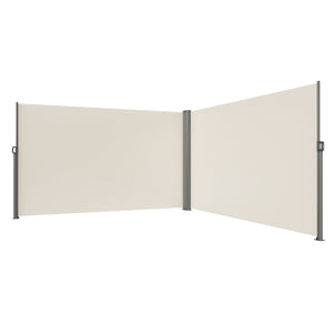 Retractable Side Awning | 180x600cm Aluminum Privacy Screen | Beige Waterproof Polyester