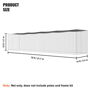 Baseball Batting Net | Professional Softball Baseball Hitting Training Net | Portable Practice Pitching Cage Net with Door & Carry Bag | Heavy Duty Enclosed PE Netting 2133cm | Net Only