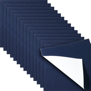 Peel & Stick Carpet Tiles | 15 Dark Blue Self-Adhesive Floor Squares | Soft & Easy Install