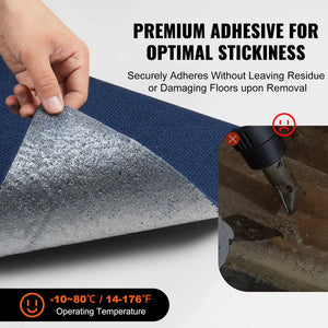 Peel & Stick Carpet Tiles | 15 Dark Blue Self-Adhesive Floor Squares | Soft & Easy Install