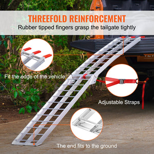Aluminum Loading Ramp | 750lb Folding Truck Bed Ramp | 1 Piece