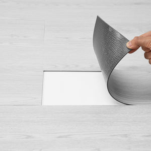 Self-Adhesive Vinyl Floor Tiles 36"x6" | 36 Pack 2.5mm Thick | Light Gray Wood Grain