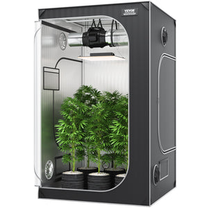 Grow Tent | 48"x48"x80" Indoor Hydroponic Growing Tent with Window, Door & Tray