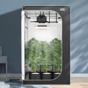 Grow Tent | 48"x48"x80" Indoor Hydroponic Growing Tent with Window, Door & Tray