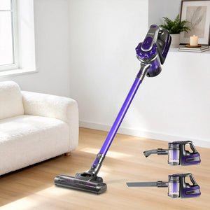 Devanti 150 Cordless Handheld Stick Vacuum Cleaner 2 Speed Purple And Grey