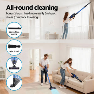 Cordless Stick Vacuum | Brushless Motor | 350W | Blue