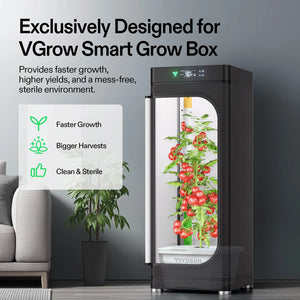 VGrow DWC Hydroponics Growing System Kit | 4-Gallon Deep Water Culture with Air Stones & Rapid Rooters | Smart Grow Box Compatible