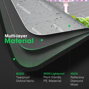 Propagation Grow Tent | 35cm x 50cm x 53cm | 600D Oxford | Mylar Lined