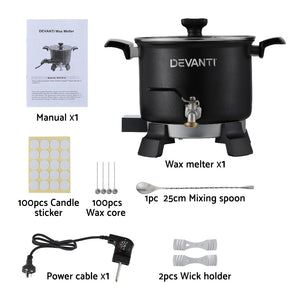 Devanti Wax Melter | 5L | Candle Making | 1200W | Melting Pot Furnace | Quick Pour Spout | Soy Soap
