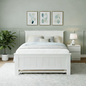 King Single Bed Frame + Bedside Table | Bedroom Set | Natural Finish