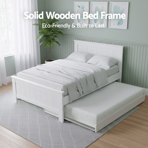 King Single Bed Frame + Bedside Table | Bedroom Set | Natural Finish