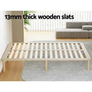 Bed Frame | Queen Size | Wooden Base | Mattress Platform | Timber Pine | AMBA
